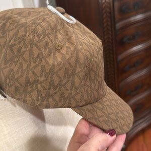 Michael Kors Unisex MK Logo Baseball Hat Cap Brown One Size